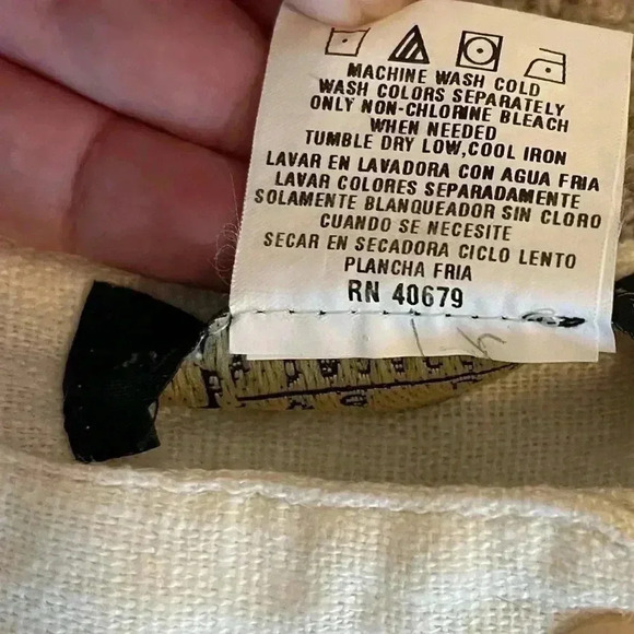 Harve Benard linen cropped wide leg pants ivory size 8 vintage so fits size 6 - Picture 5 of 5